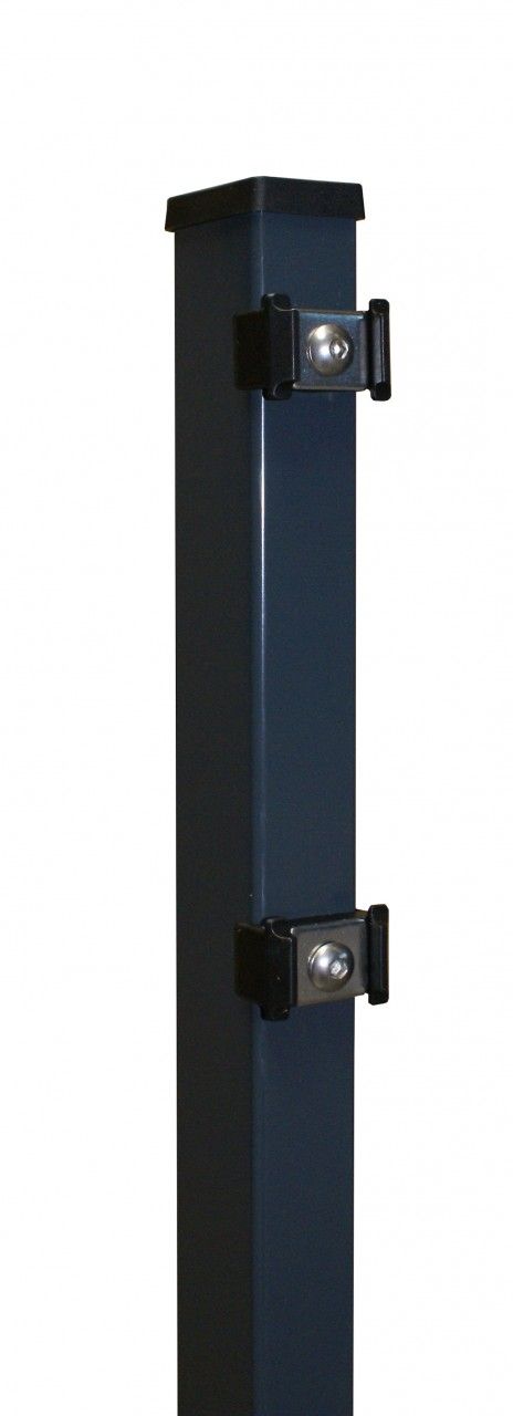 Zaunpfosten mit Schmetterlingshaltern für Doppelstabmatten zum Einbetonieren