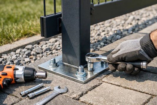 Fußplatte für Zaunpfosten ohne Beton montieren